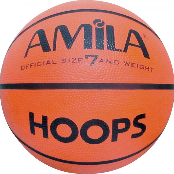 BASKET BALL AMILA RB7101-B #7 RUBBER HOOPS